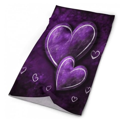 LDGSUPH Purple Hearts Neck Gaiter for Adult Soft Dust-proof Windproof Face Cover Fashion Neck Cozy Gator Scarf Multipurpose Sunscreen Breathable Bandana Face Mask Scarf