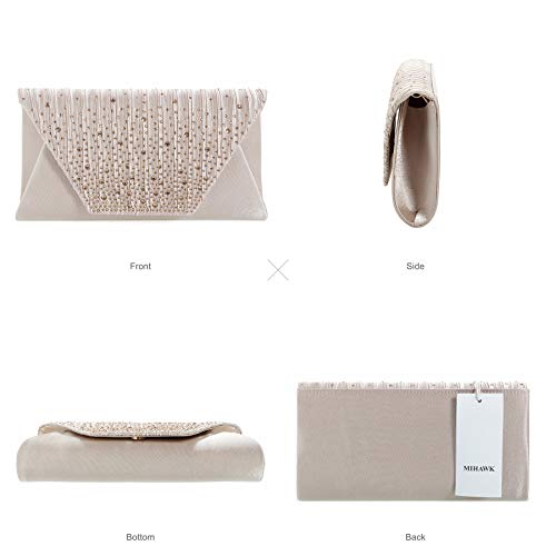 image for Mihawk wedding clutch for women Evening Envelope Handbag Party Bridal 
