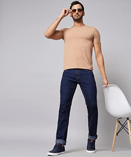 Image of STUDIO NEXX Men's Regular Fit Jeans|Stretchable Mid Rise Denim |Contrast Detailed Stitch