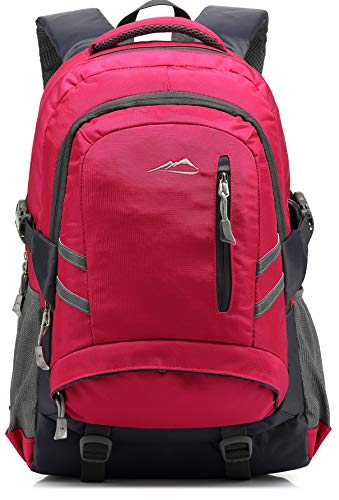 School Backpack BookBag for Student College Travel Hiking Fit Laptop Up to 15.6 Inch (Pink)