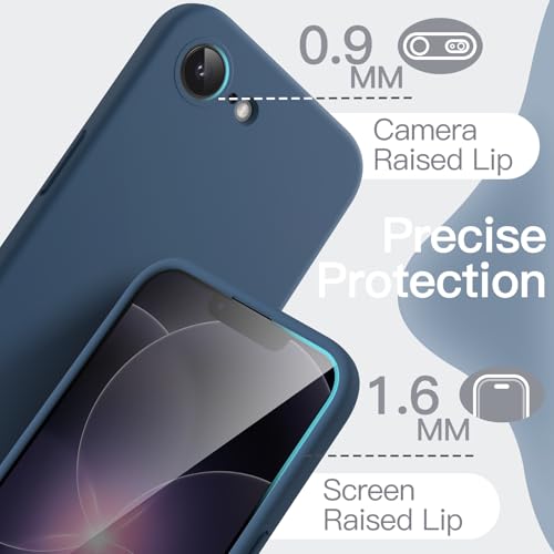 Image of JETech Liquid Silicone Cover Case for iPhone 17e (2026) / iPhone 16e, Silky Soft Touch Full-Body Protective Phone Case, Anti-Scratch Shockproof Cover with Microfiber Lining (Navy Blue)
