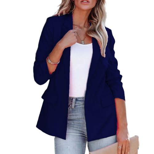 Womens Casual Blazers Lightweight Long Sleeve Lapel Cardigan Jackets Business Dressy Open Front Blazer with Pockets