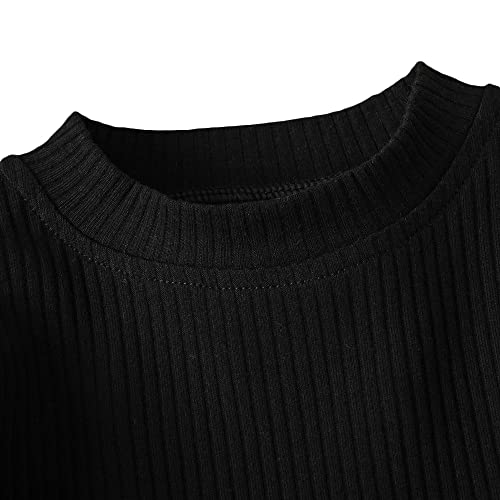 Image of Hopscotch Girls Black Solid Top And Pant Set