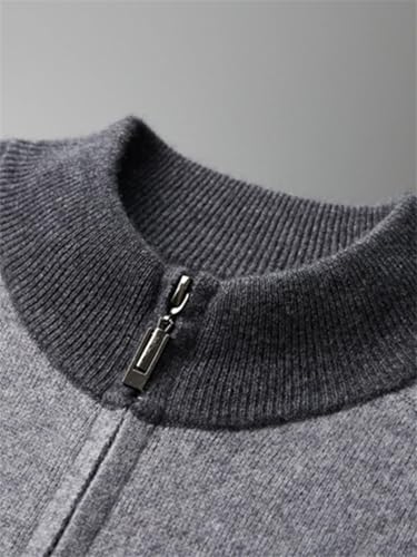 Men Casual Stand Collar Cardigan Men's Zipper Cardigan Thick Warm Casual Solid Color Knitwear Sweaters3