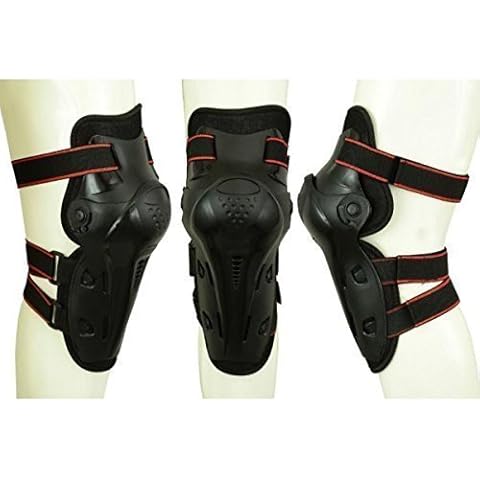 MX Motorcycle Motocross Off Road Hinged Knee Shin Pads Guard Sport Protective Gear Black Body Armour Cover