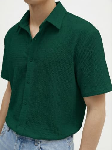 Image of Leriya Fashion Men Poly Blend Fabric | Textured Finish | Collar Neck | Button Closure | Office & Casual Wear | S-3XL