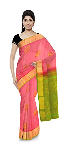 M SIVA NAGESWARA RAO HANDLOOMS orange chirala silk saree – image 1