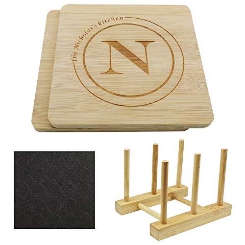 Personalized Bamboo Hot Pad Trivet - 6.3