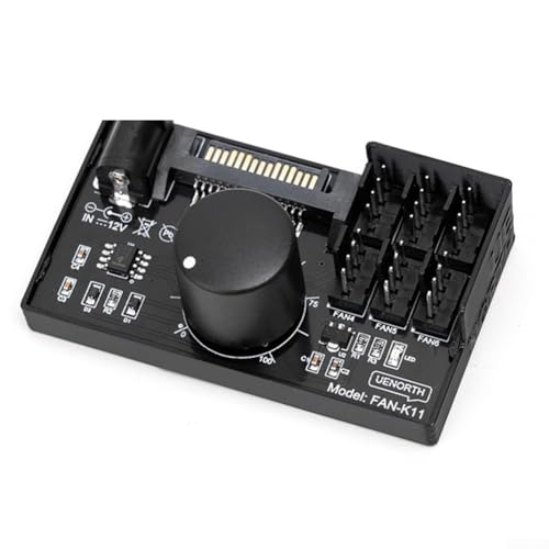 Regolatore di velocità della ventola del server con alimentatore SATA per hub di controllo PWM per ventole a 4 pin porte a 4 vie e 6 vie supporta la regolazione multi fino a 60 W di uscita