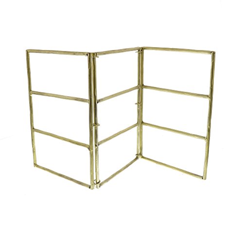 MY SWANKY HOME Gold Brass Metal Earring Stand Display| Folding Jewelry Holder