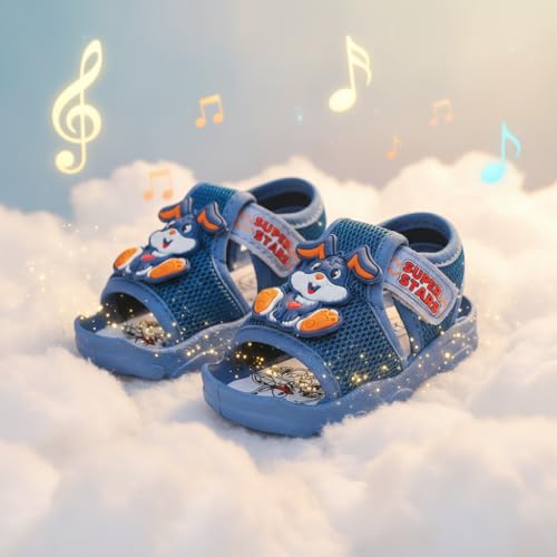 Image of Kids Chu-Chu Sound Musical First Walking Cozy Sandals for Baby Boys and Baby Girls Age 9-22 Months