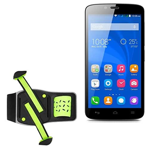BoxWave Holster Compatible with Honor Holly - FlexSport Armband, Adjustable Armband for Workout and Running - Stark Green