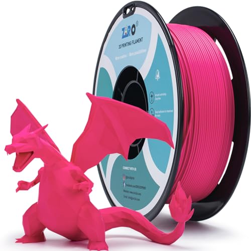 Image of ZIRO Matte PLA Filament 1kg, No-Shine High Toughness Material, Rose | Fit for Most FDM 3D Printer, 1.75mm 1KG Spool, Dimensional Accuracy + /-0.03mm, Colorful PLA FilamenT