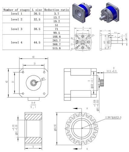 Réducteur de moteur pas à pas 42 pour augmenter le couple et la précision Cm36 - 7