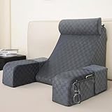 Vekkia Reading Pillow for Adults – Ergonomic 45° Wedge Back Support Chair for...