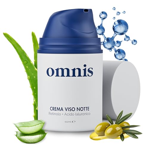 Omnis Uomo Crema Viso, idratante con Retinolo, Acido Ialuronico, Effetto Rinfrescante, Riduce Rughe...