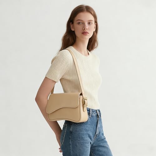 Image of Amszke Shoulder Bag for Women Y2K Crossbody Purse PU Leather Underarm Handbag 2 Adjustable Strap for Daily Commute Travel