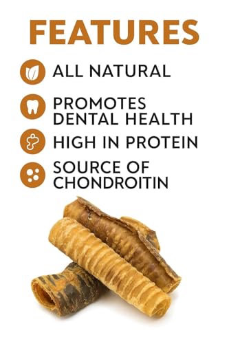 Image of Dry Buffalo Trachea Rings Dog Treats | 10 Pieces (6 Inch) | 100% Natural & Rawhide-Free Dog Chews | Organic & Delicious Snack for Small, Medium & Large Dogs | 200GM Pack