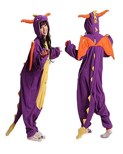 Preisvergleich Produktbild Unisex Tier-Onesie, Kapuzenkostüm, Spyro the Dragon
