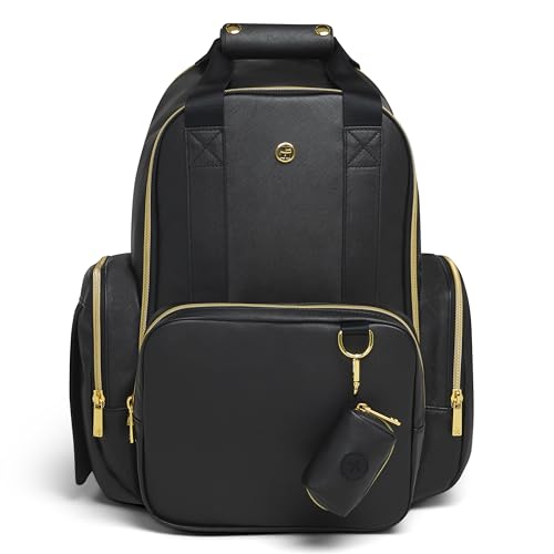 Image of HUGGIES Unisex-adult Signature Hug Pack Diaper Backpack, Black Leather, One Size