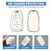 QBUC Key Fob Cover for Chevy, Car Key Fob Case with Keychain for Equinox 2018-2022 Sonic 2017-2020 Spark 2016-2022 Traverse Trailblazer Trax Accessories Protector (White)