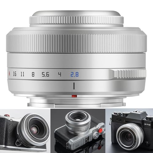 TTARTISAN AF 27mm F2.8 XF Lente para Fuji X Monte Cámaras X A1 X A10 X M1 X T1 X T10 X T100 X PR01 X PR03 X E1 X E2S XS10 X H1 X H2S y más.(Plata)