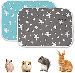 XMPEKO 2PCS Guinea Pig Fleece Cage Liner - 27.6 * 19.7 IN, Washed & Reused Guinea Pig Pee Pads Bedding, Absorbent Rabbit Cage Liner for Small Animal Hedgehog Chinchillas Hamsters