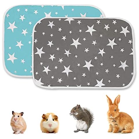 XMPEKO 2PCS Guinea Pig Fleece Cage Liner - 27.6 * 19.7 IN, Washed & Reused Guinea Pig Pee Pads Bedding, Absorbent Rabbit Cage Liner for Small Animal Hedgehog Chinchillas Hamsters Cover