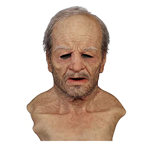 Generisch Máscara realista para hombre viejo, máscaras de Halloween, 3D, realistas, con orificios de ventilación, látex espeluznante, para Halloween, cosplay, fiesta