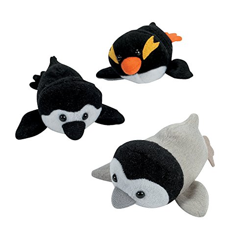 Fun Express Mini Penguin Plush Toys (Set of 12 Stuffed Animals)