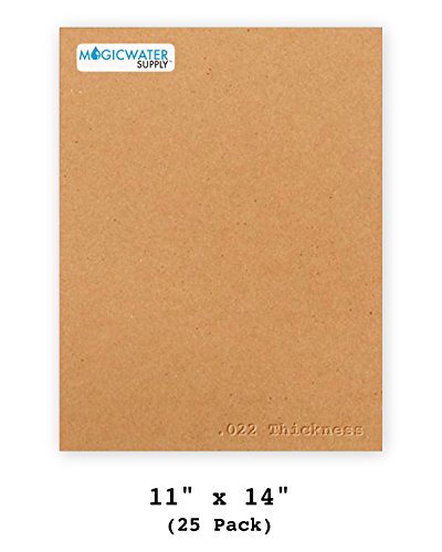 25 Chipboard Sheets 11 x 14 inch - 22pt (Point) Light Weight Brown Kraft Cardboard for Scrapbooking & Picture Frame Backing (.022 Caliper Thick) Paper Board | MagicWater Supply
