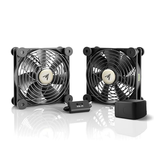 Image of AC Infinity MULTIFAN S7-P, Quiet Dual 120mm AC-Powered Fan. | With Speed Control, UL-Certified, for Receiver, DVR, PlayStation, Xbox, Component Cooling