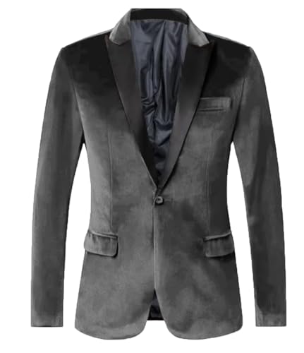 VENNYNG Men's Velvet Blazer Jacket for Winter One Button Stylish Coat for Groom and Groomsmen.
