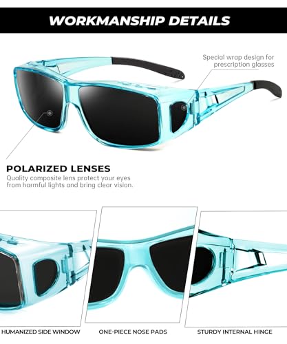 Image of Night Vision Glasses, Fit Over Glasses Mens Womens, Wrap Around Anti Glare HD Night Vision Lens for Night Driving