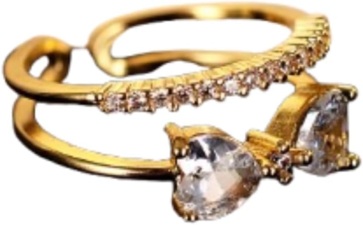 Gold Dainty Bow Ring Bowknot Adjustable Rings Bow Ribbon Open Cubic Zirconia Ring