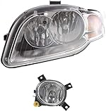 Garage-Pro Headlight Compatible with 2005-2009 Audi A4, Fits 2007-2009 Audi S4, Fits 2005-2009 Audi A4 Quattro SET Driver Side