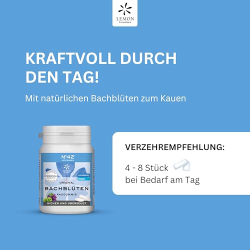 Original Bachblüten Kaugummi Nr. 42 Vertrauen von Lemon Pharma, Vegan und Zuckerfrei