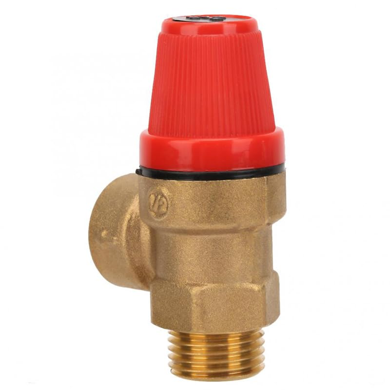 Soupape de sécurité en laiton de qualité, anti-fuites, (5 Bar 1/2 pouce mâle) pour chaudière, soupape de sécurité à ressort, soupape à membrane conçue pour les systèmes de chauffage fermés