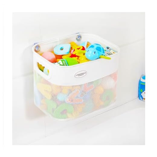 Ligereza Quick Scoop Baby Mesh Bath Toy Storage, 2X Capacity & Large Opening Bath Toy Organizer Baby Bath Gift Bathtub Toy Holder, Toy Storage for Toddlers (White)