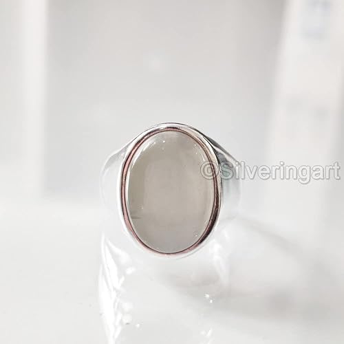 Miniatura 4 de Grey Moonstone Ring, Silver Jewelry, 925 Silver Ring, Anniversary Gift, Natural Grey Moonstone, June Birthstone Ring, Heavy Mens Ring, Spiritual