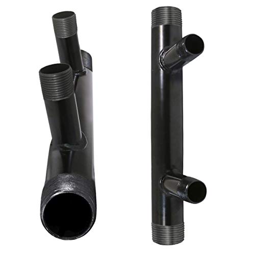 Image of Midline Valve SH2-1434-7-5 Steel Manifold, 1-1 /4'' Base 2 Ports of 3 /4'' 7'' Spacing, Black, 5 Pack