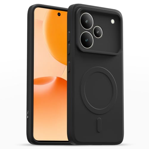 Image of Pikkme Back Cover for Realme P4 Pro 5G Soft Matte Silicone Mag-Safe Design (Mag-Safe Not Support) Camera Protection | Slim Fit Bumper Cover (Black)