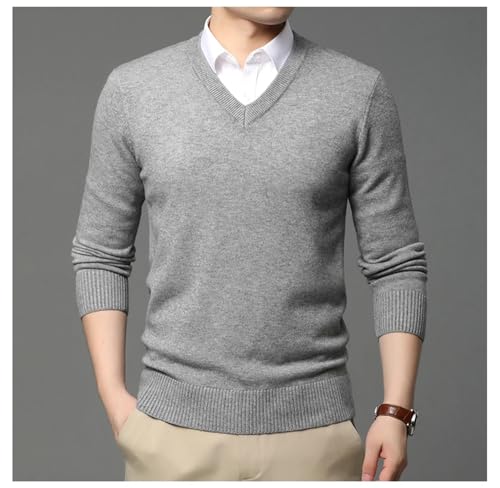 2024 Men's Classic Slim Fit Warm Pullover Sweater Autumn Fashion Knitted V-Neck Sweater2