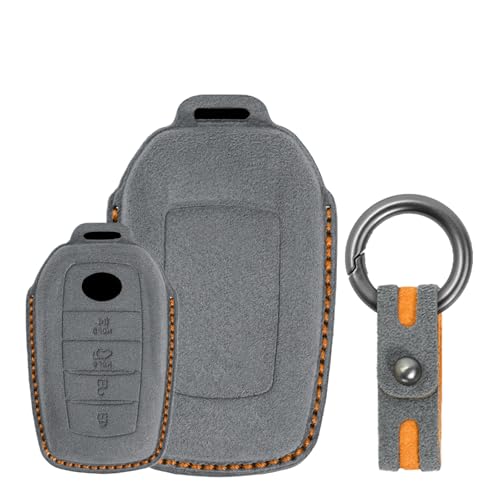 Coque de clé Toyota gris foncé en daim idéal pour Yaris 4 et CHR actif