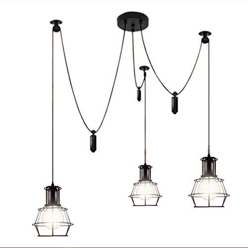 RUNNUP Vintage Ajustable Techo Iluminación Araña Lámpara colgante Metal Industrial para la casa Loft salón Bar Restaurantes Cafetería Club Decoración