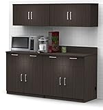 BREAKtime Buffet Sideboard Kitchen Break Room Lunch Coffee Kitchenette Color Espresso – Factory Assembled (Furniture Items Purchase ONLY) Model 8012 4 pc 72 inch Width