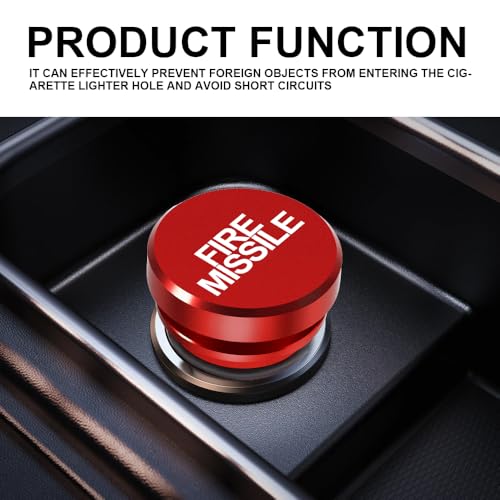 Image of Cigarette Lighter Plug Cover, Dustproof Car Cigarette Lighter Plug Parts, Standard 12 Volt Power Source Cigarette Lighter Plug, Aluminum Plugs Cover Decoration for Most Vehicles