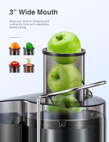Qcen Juicer Machine, 500W Centrifugal Juicer Extractor With Wide Mouth 3 Inch Feed Chute For Fruit Vegetable, Easy To Clean thumb #1