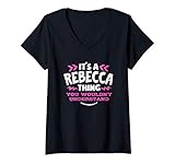 Donna Regalo personalizzato Rebecca È una cosa personalizzata di Maglietta con Collo a V