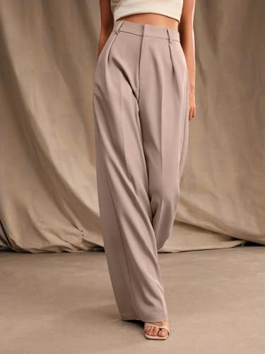 Image of KOTTY Women's Elegant High-Waist Wide-Leg Trousers for Office & Casual Wear
